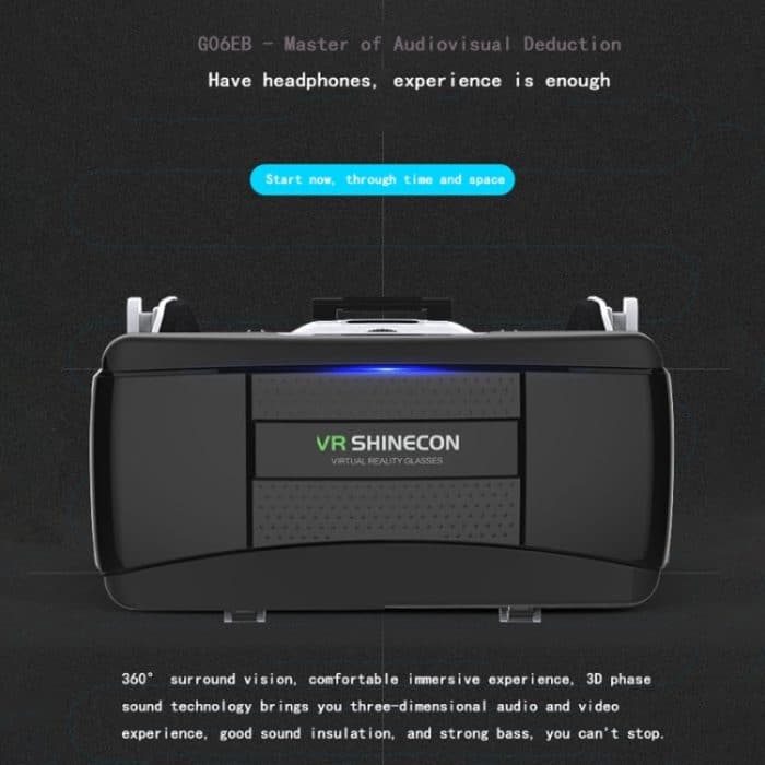 VR SHINECON G06EB Virtual Reality 3D-Videobrille, geeignet für 4,7 Zoll - 6,1 Zoll Smartphones mit HiFi-Headset, G06EB – Bild 9