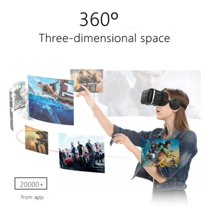 VR SHINECON G04E Virtual Reality 3D-Videobrille, geeignet für 3,5 Zoll - 6,0 Zoll Smartphones mit HiFi-Headset – Bild 13