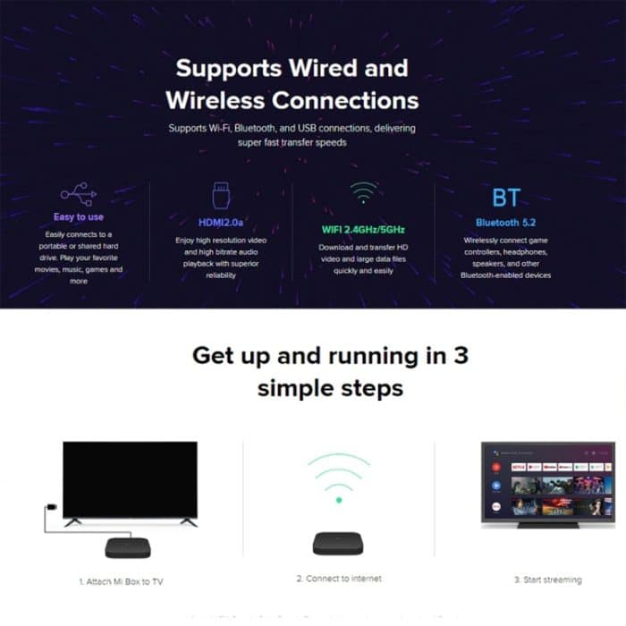 Xiaomi TV Box S 2. Generation 4K HDR Google TV mit Google Assistant Remote Streaming Media Player, Cortex-A55 Quad-Core 64bit, 2GB+8GB, Google TV, EU-Version, TV Box S 2nd Gen – Bild 12