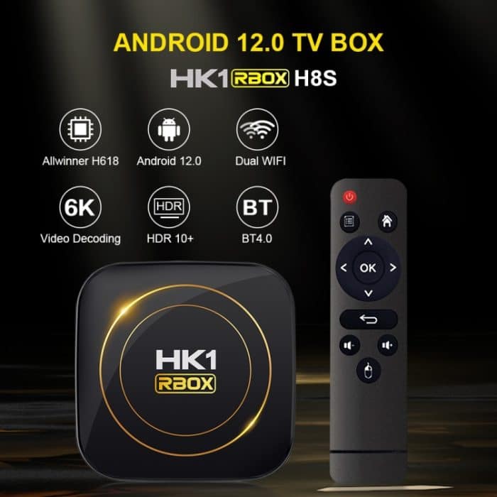 HK1 RBOX-H8S 4K Ultra HD Android 12.0 Smart-TV-Box mit Fernbedienung, Allwinner H618 Quad-Core, 2 GB + 16 GB, 2GB+16GB – Bild 2