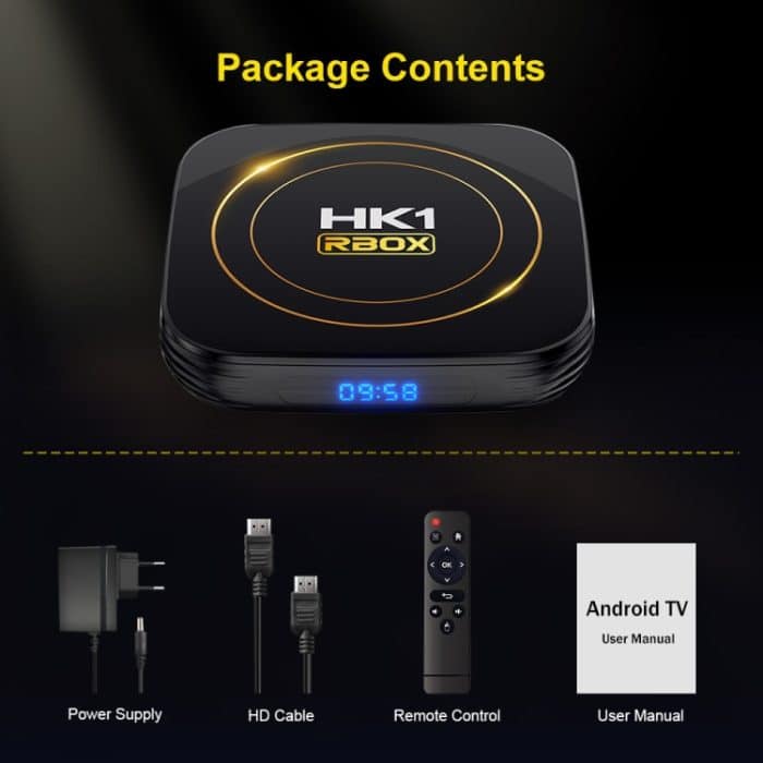 HK1 RBOX-H8S 4K Ultra HD Android 12.0 Smart-TV-Box mit Fernbedienung, Allwinner H618 Quad-Core, 4 GB + 64 GB, 4GB+64GB – Bild 3