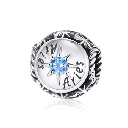 S925 Sterling Silber Zwölf Sternbilder Zirkon Perlen DIY Armband Halskette Zubehör