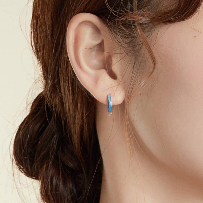 S925 Sterling Silber Opal Damen Ohrringe – Bild 7