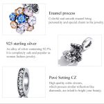 S925 Sterling Silber bunte Zirkon Blumen Anhänger DIY Armband Halskette Zubehör – Bild 4
