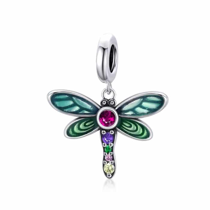 S925 Sterling Silber Shiny Dragonfly Anhänger DIY Armband Halskette Zubehör – Bild 1