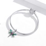 S925 Sterling Silber Shiny Dragonfly Anhänger DIY Armband Halskette Zubehör – Bild 7