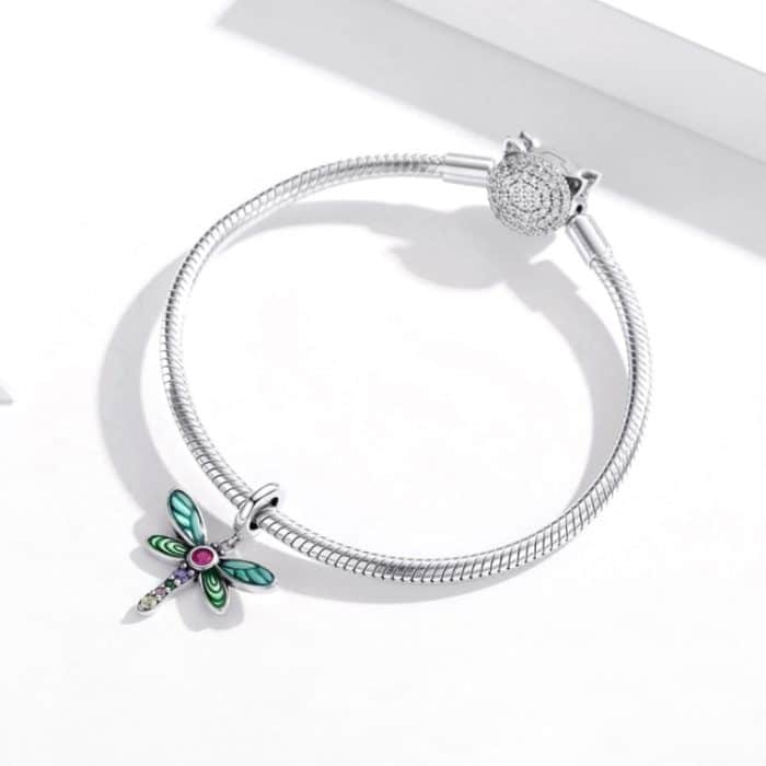 S925 Sterling Silber Shiny Dragonfly Anhänger DIY Armband Halskette Zubehör – Bild 7