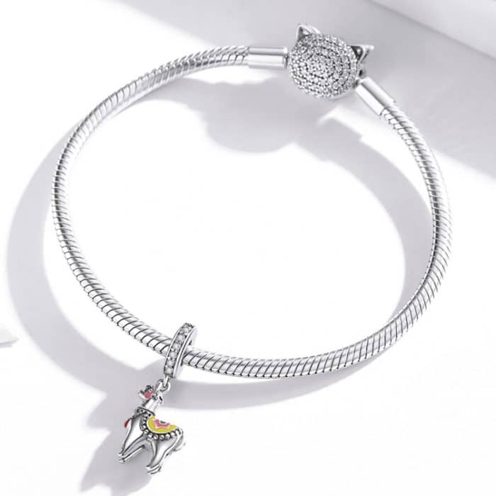 S925 Sterling Silber niedlichen Alpaka Anhänger DIY Armband Halskette Zubehör – Bild 7