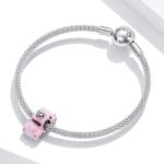 S925 Sterling Silber Pink Auto Perlen DIY Armband Halskette Zubehör – Bild 7