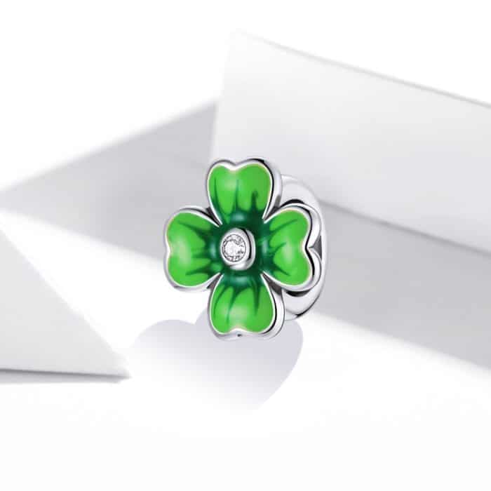 S925 Sterling Silber Lucky Clover Perlen DIY Armband Halskette Zubehör – Bild 2
