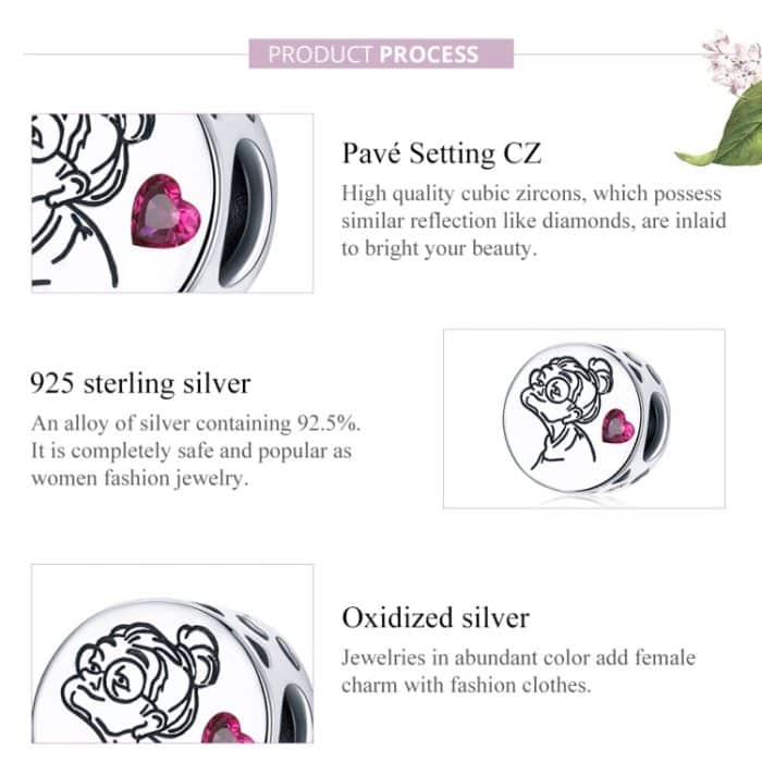 S925 Sterling Silber Buchstaben Blumen Perlen DIY Armband Halskette Zubehör – Bild 6