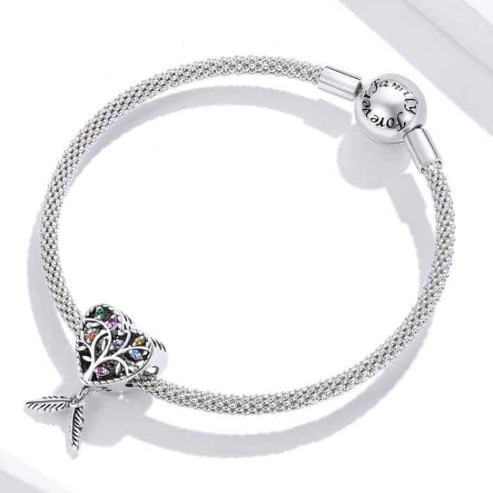 S925 Sterling Silber Herzförmigen Baum des Lebens Perlen DIY Armband Halskette Zubehör – Bild 7