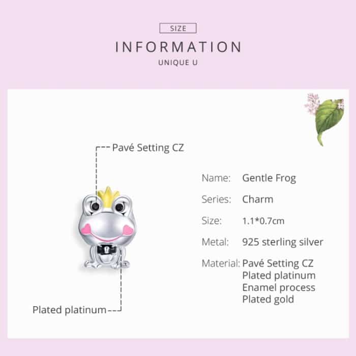 S925 Sterling Silber Gentle Frog Prince Perlen DIY Armband Halskette Zubehör – Bild 4
