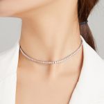 S925 Sterling Silber Simple Shine Clavicle Chain Frauen Nacklace Schmuck – Bild 8