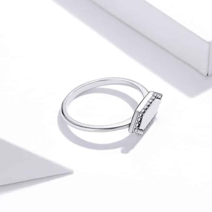 Damenring mit glänzender Geometrie aus S925-Sterlingsilber – Bild 4