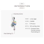 S925 Sterling Silber Lucky Egg Anhänger DIY Armband Halskette Zubehör – Bild 4