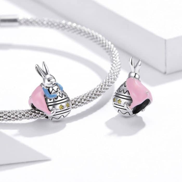 S925 Sterling Silber Bunny Girl Perlen DIY Armband Halskette Zubehör – Bild 6