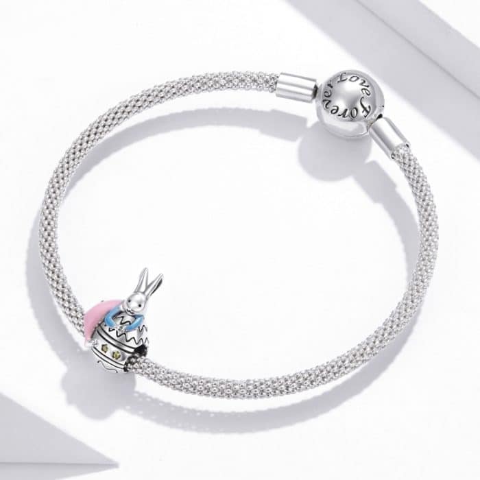 S925 Sterling Silber Bunny Girl Perlen DIY Armband Halskette Zubehör – Bild 7