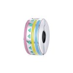 S925 Sterling Silber Runde bunte Perlen DIY Armband Halskette Zubehör