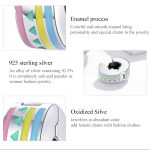 S925 Sterling Silber Runde bunte Perlen DIY Armband Halskette Zubehör – Bild 5