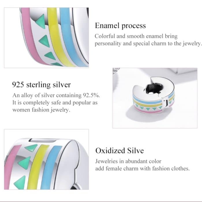 S925 Sterling Silber Runde bunte Perlen DIY Armband Halskette Zubehör – Bild 5