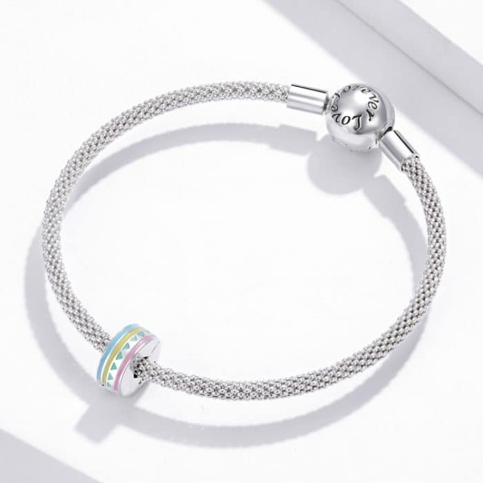 S925 Sterling Silber Runde bunte Perlen DIY Armband Halskette Zubehör – Bild 7