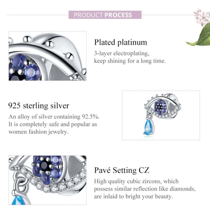 S925 Sterling Silber Mysterious Eye Beads DIY Armband Halskette Zubehör – Bild 5