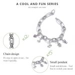 S925 Sterling Silber Büroklammer Love Damen Armband Schmuck – Bild 7