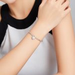 S925 Sterling Silber Herzförmige Punk Perlen Damen Armband Schmuck – Bild 7