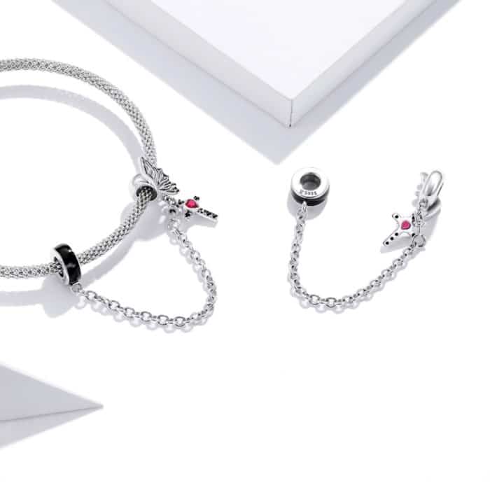 S925 Sterling Silber Flying Wing Cross Sicherheitskette DIY Armband Halskette Zubehör – Bild 5