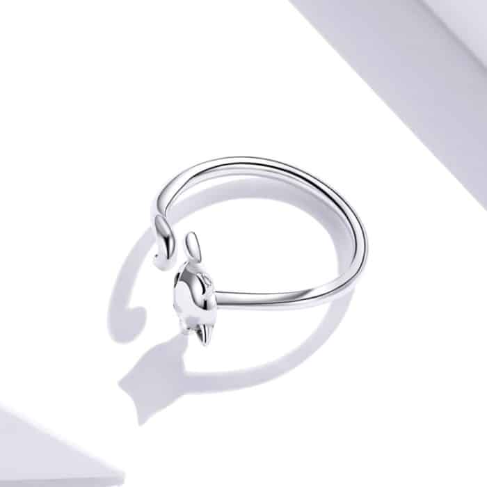 Offener Ring mit niedlicher Katze aus S925-Sterlingsilber für Damen – Bild 3