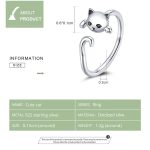 Offener Ring mit niedlicher Katze aus S925-Sterlingsilber für Damen – Bild 4