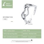 S925 Sterling Silber Galaxy Stars Frauen Open Ring – Bild 5