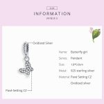 S925 Sterling Silber Schmetterling Mädchen Anhänger DIY Armband Halskette Zubehör – Bild 4