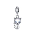 S925 Sterling Silber Cute Cat Anhänger DIY Armband Halskette Zubehör