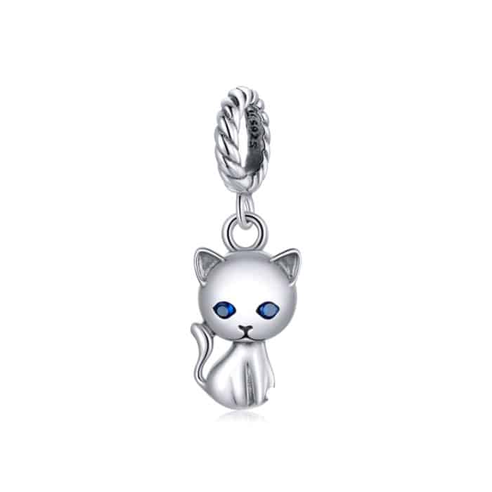 S925 Sterling Silber Cute Cat Anhänger DIY Armband Halskette Zubehör – Bild 1
