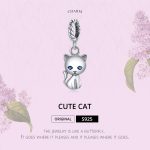 S925 Sterling Silber Cute Cat Anhänger DIY Armband Halskette Zubehör – Bild 3