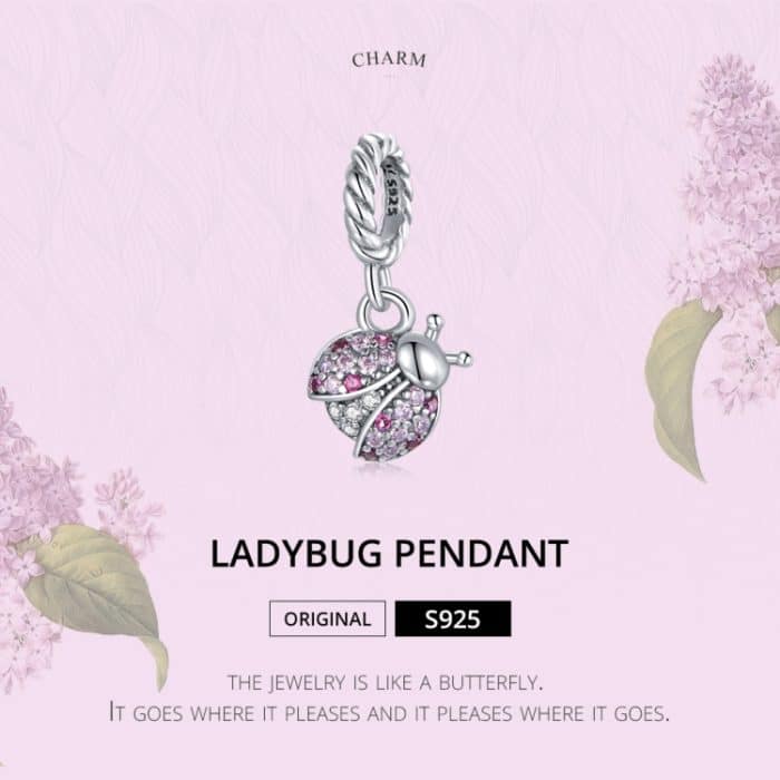 S925 Sterling Silber Marienkäfer Anhänger DIY Armband Halskette Zubehör – Bild 3