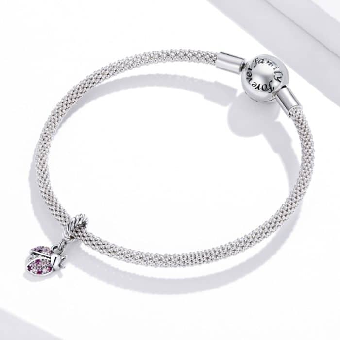 S925 Sterling Silber Marienkäfer Anhänger DIY Armband Halskette Zubehör – Bild 7