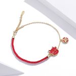 S925 Sterling Silber Red Rope Nette Kuh Frauen Armband Schmuck – Bild 2