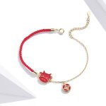 S925 Sterling Silber Red Rope Nette Kuh Frauen Armband Schmuck – Bild 3