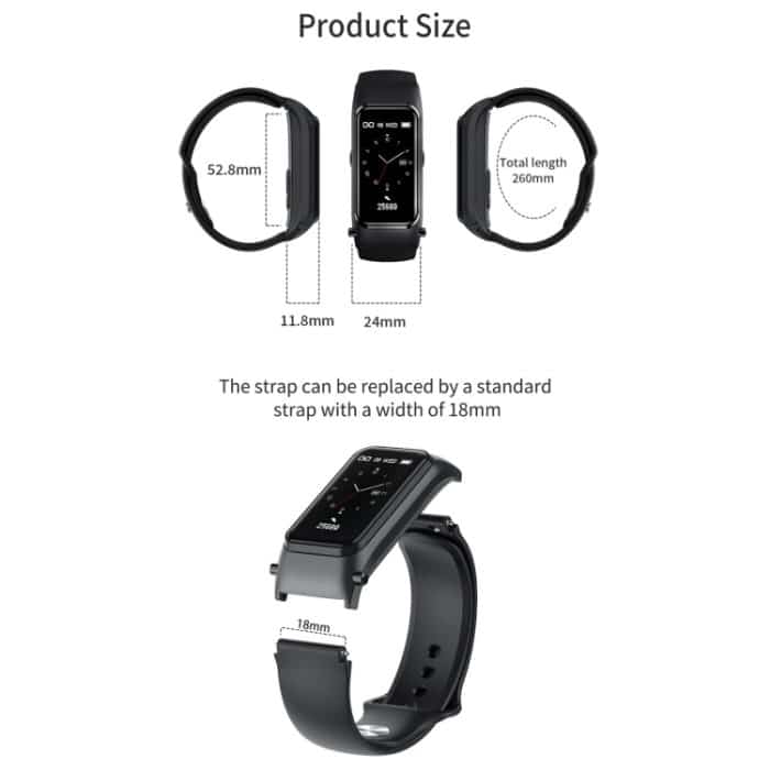 X4 1,14 Zoll HD-Bildschirm Bluetooth-Kopfhörer-Smart-Armband, unterstützt Schlafüberwachung/Körpertemperaturüberwachung/Herzfrequenzüberwachung – Bild 2