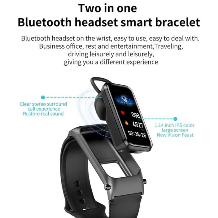 X4 1,14 Zoll HD-Bildschirm Bluetooth-Kopfhörer-Smart-Armband, unterstützt Schlafüberwachung/Körpertemperaturüberwachung/Herzfrequenzüberwachung – Bild 6