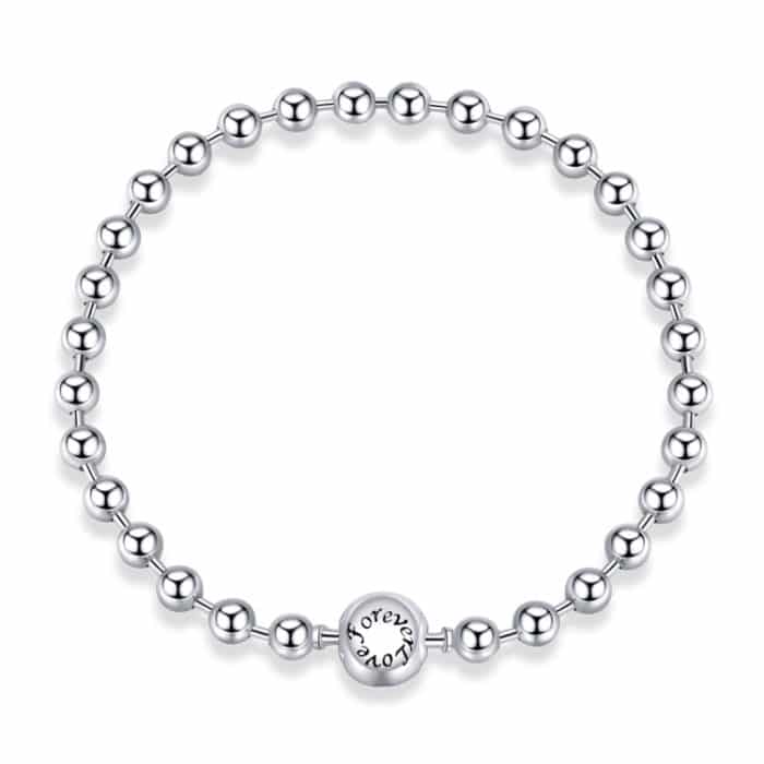 S925 Sterling Silber Punk Runde Perlen Damen Armband Schmuck – Bild 2