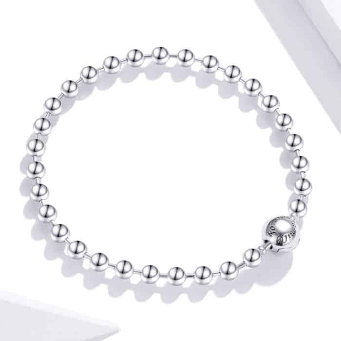 S925 Sterling Silber Punk Runde Perlen Damen Armband Schmuck – Bild 3