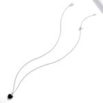 S925 Sterling Silber Schwarzes Herz Frauen Nacklace Schmuck – Bild 3