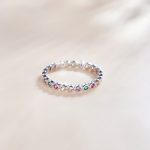 S925 Sterling Silber Einfacher bunter Zirkon Damenring – Bild 3