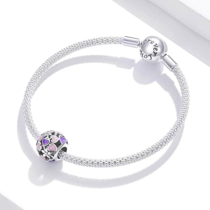 S925 Sterling Silber Blume Herz Perlen DIY Armband Halskette Zubehör – Bild 4