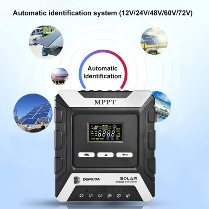 MPPT-Solarregler 12 V/24 V/48 V, automatischer Identifikations-Laderegler mit doppeltem USB-Ausgang, 10A, 20A, 30A, 40A, 50A, 60A, 80A – Bild 14