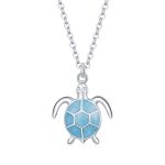 S925 Sterling Silber Blaue Schildkröte Frauen Nacklace Schmuck